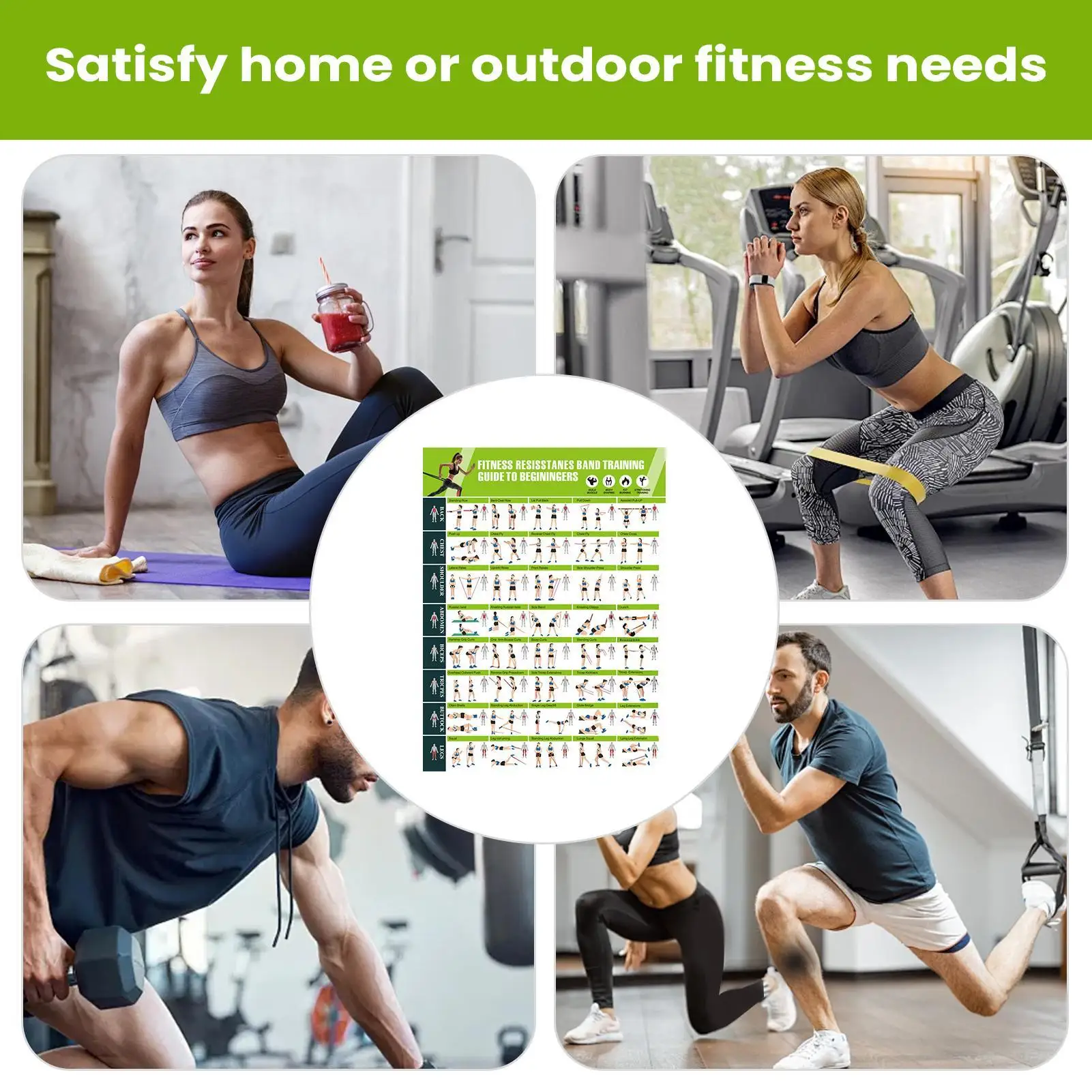 Fitness Chart Yoga Pose Chart Home Exercise Gym Health Graphical demonstration Efficiency Improvement Guide for beginner