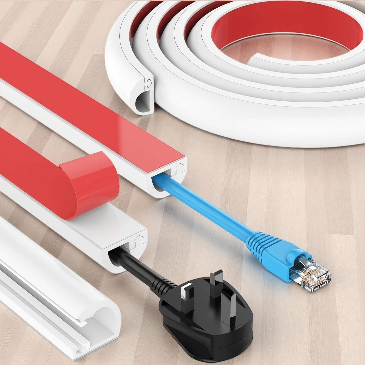 1PC Cable Cover,PVC Cable Organizer, for Extension Cords, Ethernet Cables, Speaker Wires, Etc., Cable Cover and Cable Concealer