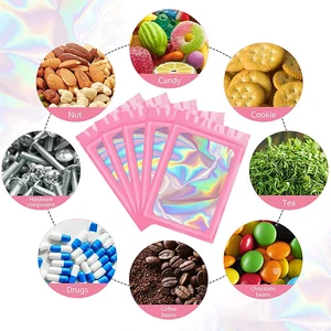 أكياس مايلر السميكة المقاومة للرائحة ، حقيبة تغليف بلاستيكية ملونة بالليزر ثلاثية الأبعاد ، تخزين مجوهرات البيع بالتجزئة ، حقيبة قفل الرمز البريدي للهدايا ، 48 قطعة أفضل 12 عبوة ماريجوانا مبيعا - رقم 11