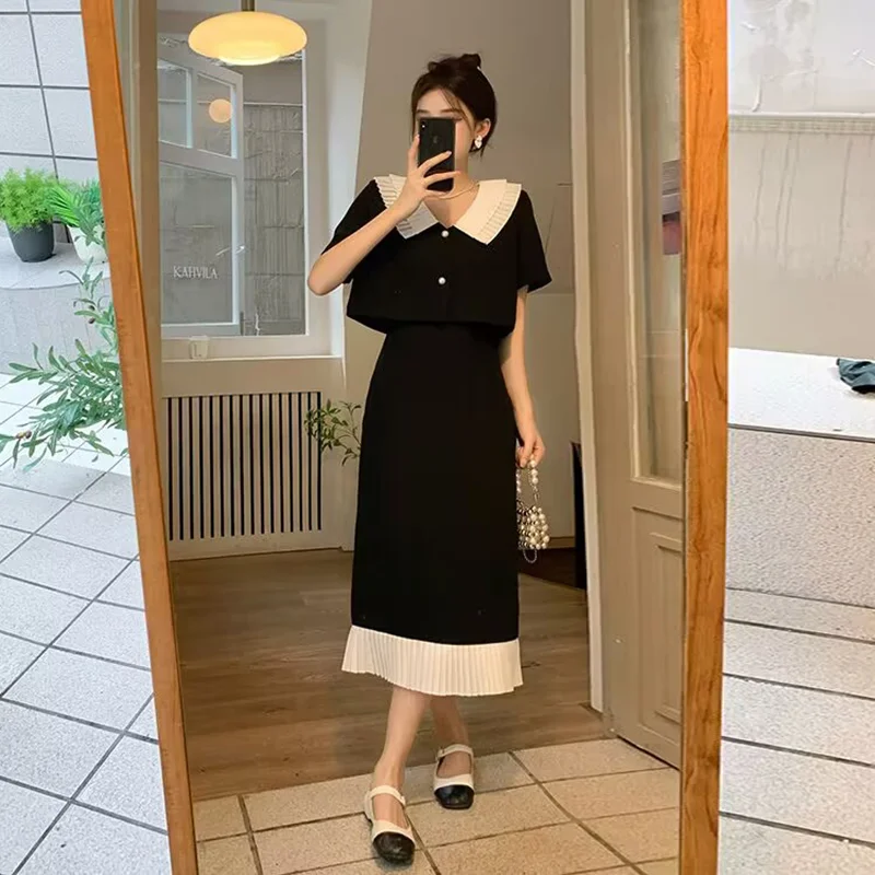 

2 Pieces Skirt Sets for Women Large Size Festival Summer Fashion 2025 Clothes Full Korea Jacket Little Fragrance Woman Outfit