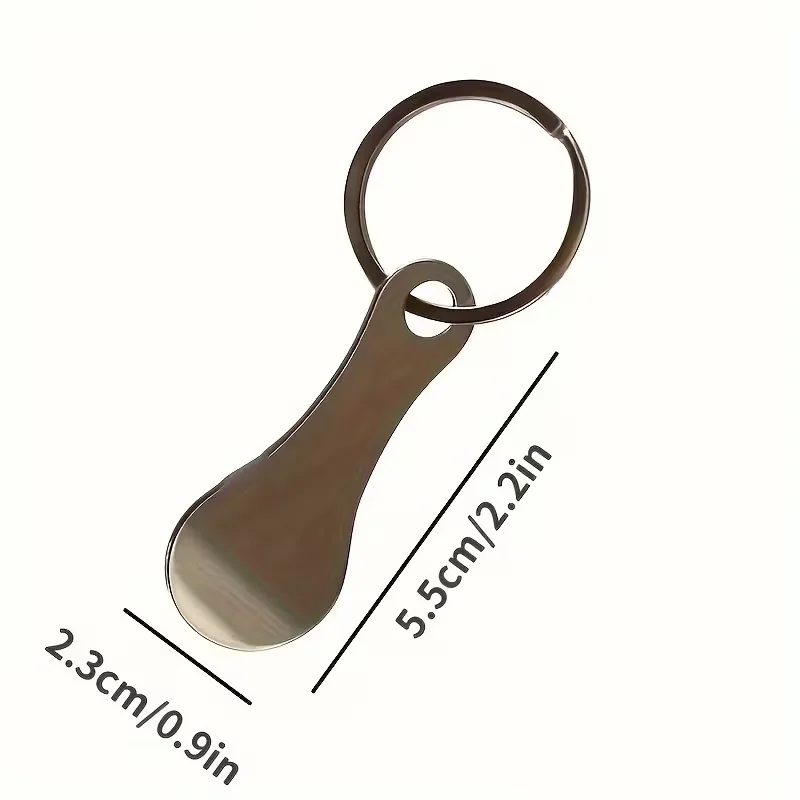 3 Pcs Shopping Cart Token Keychains, Stainless Steel Trolley Release Key Rings for Supermarket Trolleys