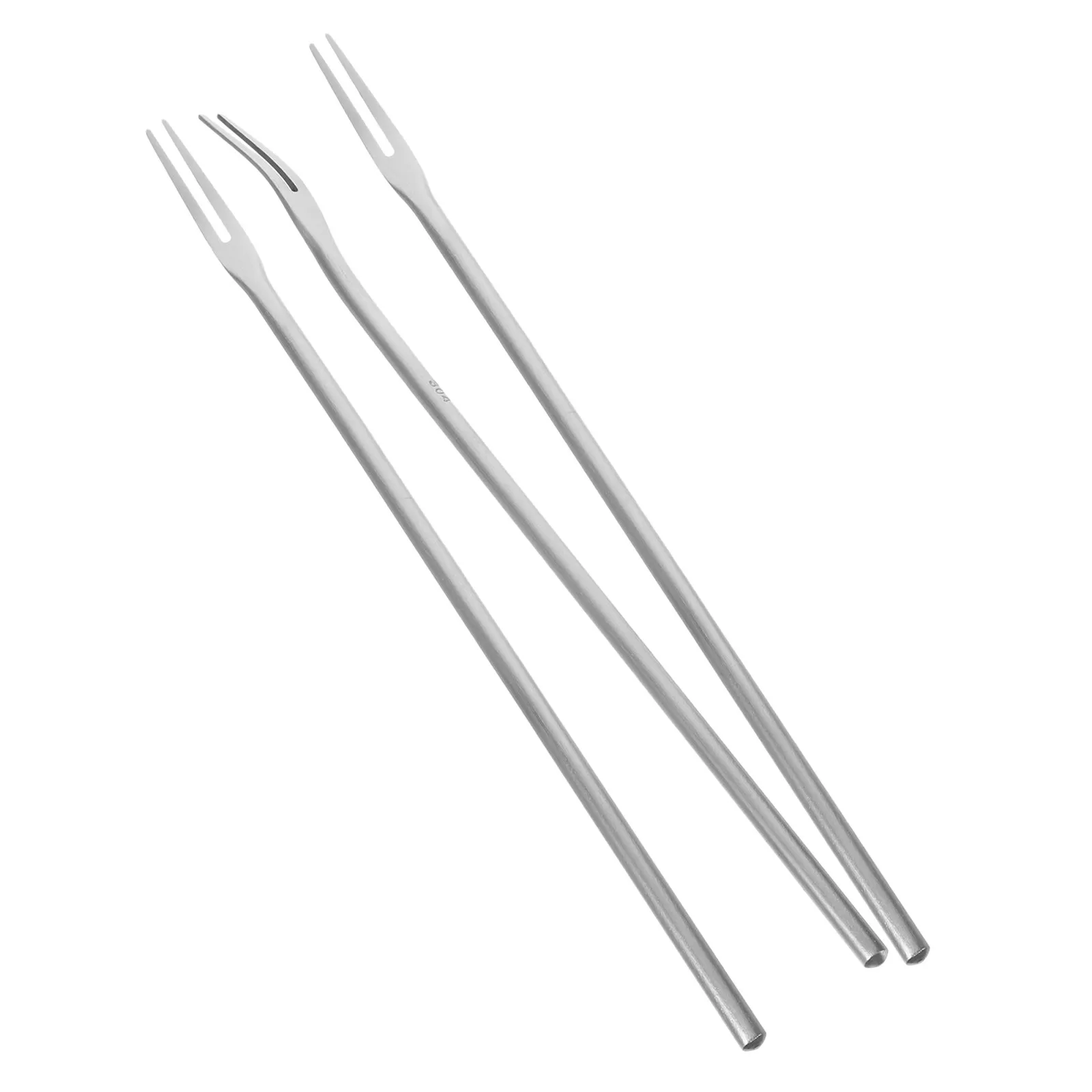 3Pcs Stainless Steel Fruit Forks Long Handle Two Prong Appetizer Dessert Forks for Wedding Party Snacks Cake Serving