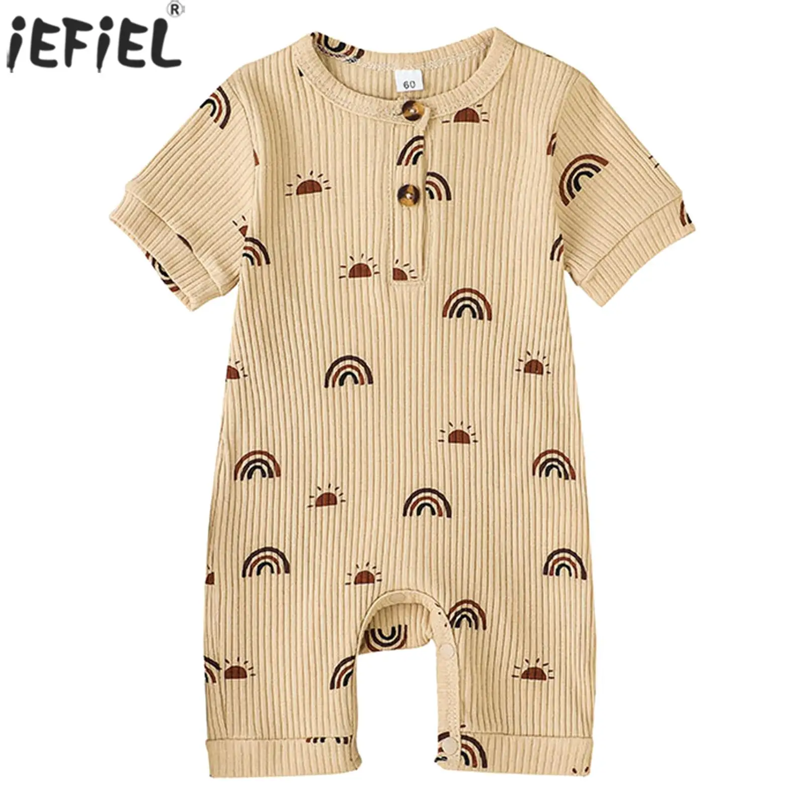 

Kids Boys Girls Baby Crawling Suit Jumpsuit Sleeveless Round Neck Button Closure Cartoon Print Little Boys Girls Bodysuit Romper