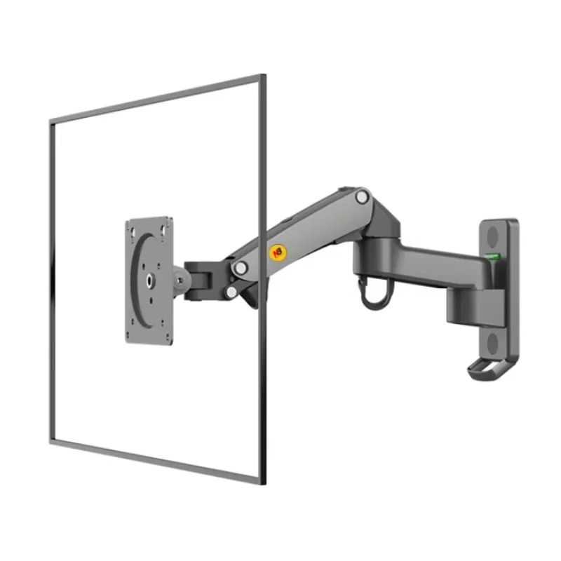 Full Dynamic Articulated Rotary Tilt Wall Mount Bracket 17-35 Inch Monitor Dual Extension Aluminum Alloy Black/Silver New