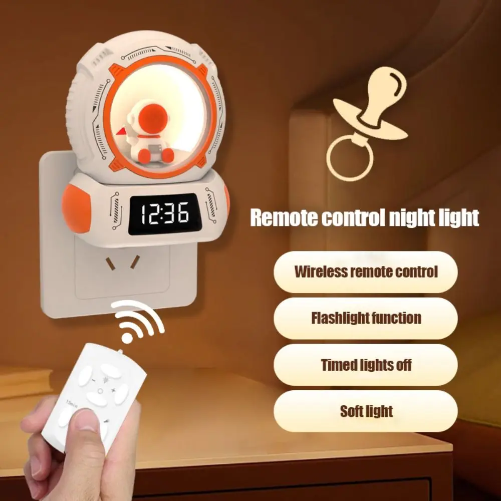 

CN/EU Remote Control Astronaut Night Light Plug-in Rotatable Sleeping Nightlight Rechargeable ABS Bedside Lamp Bedroom