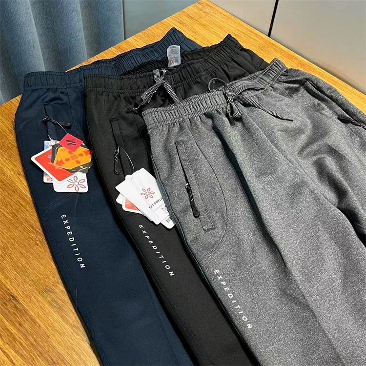 

Мужские спортивные брюки на открытом воздухе, прямые повседневные брюки для бега, длинные брюки для отдыха, четырехсторонние эластичные брюки, весна-осень