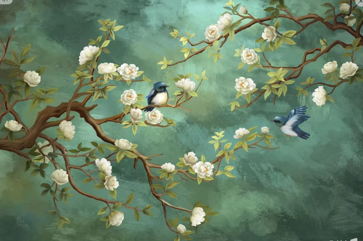 

Индивидуальные обои с цветами, выполненные маслом, для телевизионной зоны, гостиной, отеля, фоновой стены, домашнего декора, настенные панно для гостиной и дивана