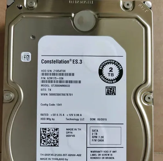 

55FX5 055FX5 2TB 6G 7.2K 3.5 SATA HDD ST2000NM0033 Hard Drive