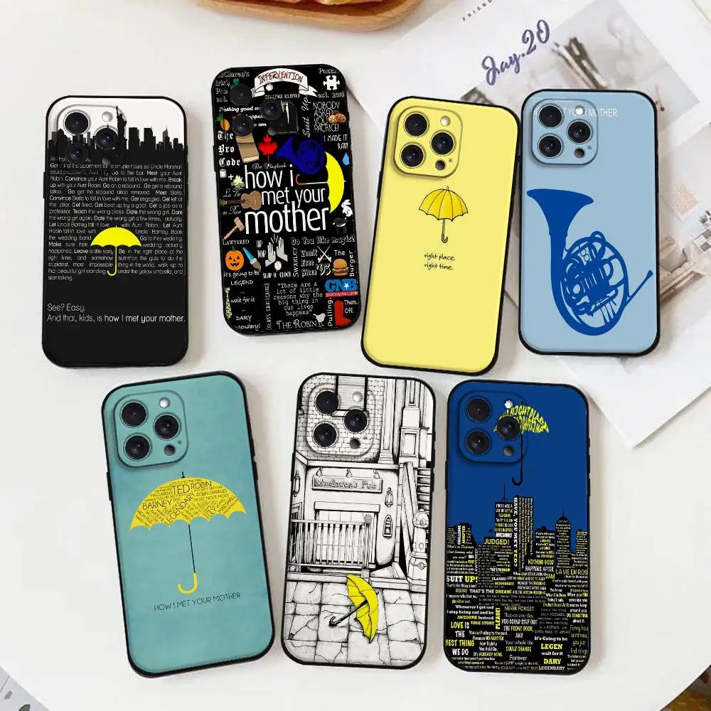 Capa de Telefone How I Met Your Mother para iPhone 17 16 15 14 13 12 11 X XR XS Plus Pro Max Mini, Capa Preta Macia