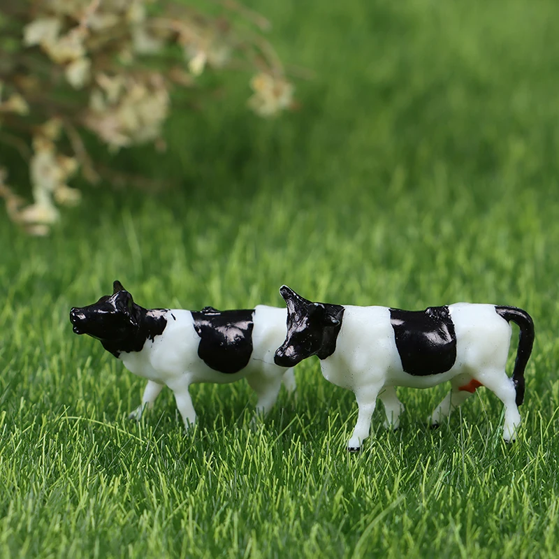 Brinquedos educativos 10 pçs escala 1:87 diy colorido modelo de vaca trem layout modelo brinquedos de construção atacado crianças