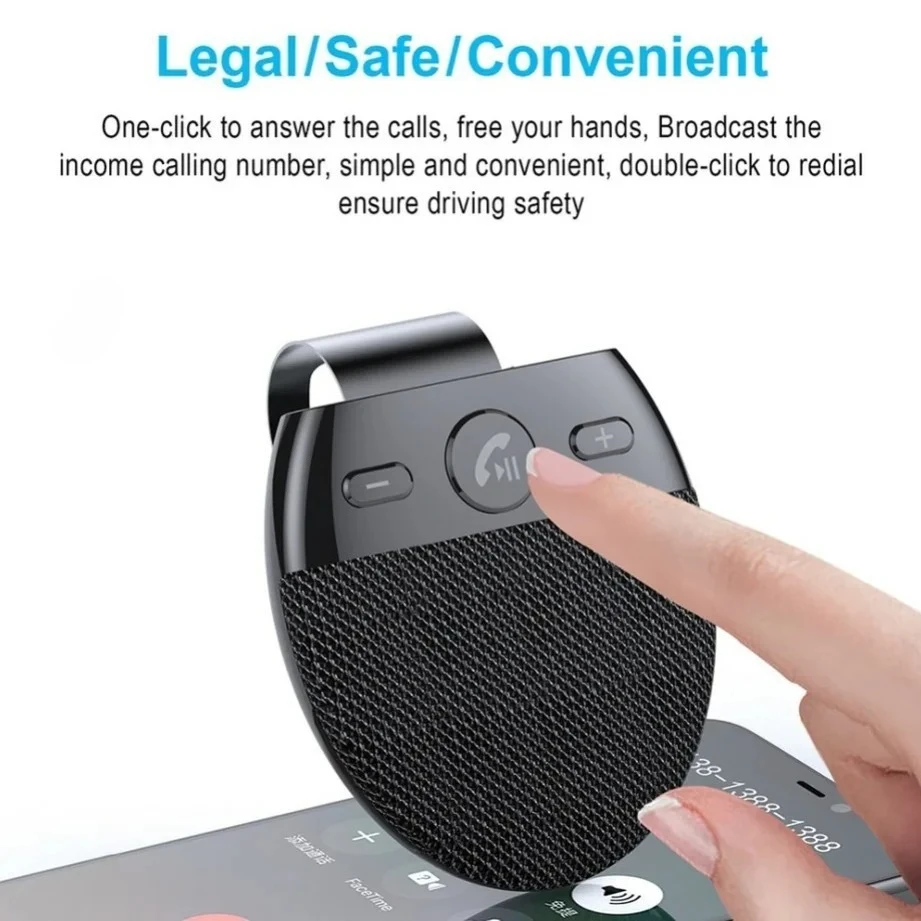 Wireless Bluetooth Car Speaker Handsfree Kit Hands-Free Bluetooth Multipoint Speaker Phone Sun Visor Blue Tooth Car Accessories