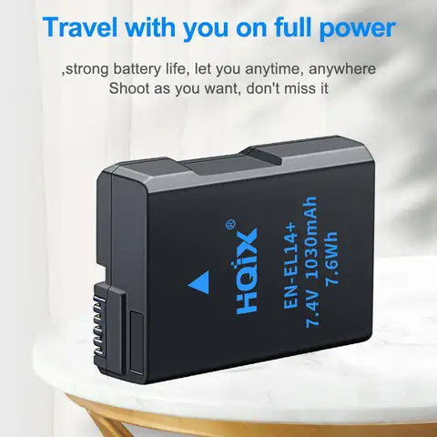 HQIX per Nikon Df D5300 D3100 D3300 D3400 D5100 D5200 D5600 D5500 P7000 P7100 P7200 P7700 P7800 Fotocamera EN-EL14a Caricabatterie
