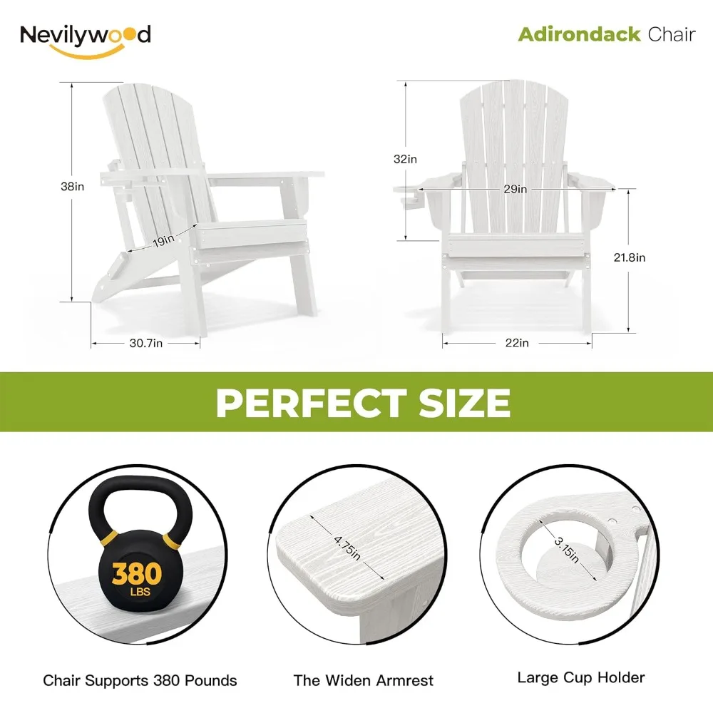 كرسي قابل للطي - مسند ظهر مريح ممتد، حامل أكواب - سهل التجميع - بلاستيك متين، إعادة الطقس #2