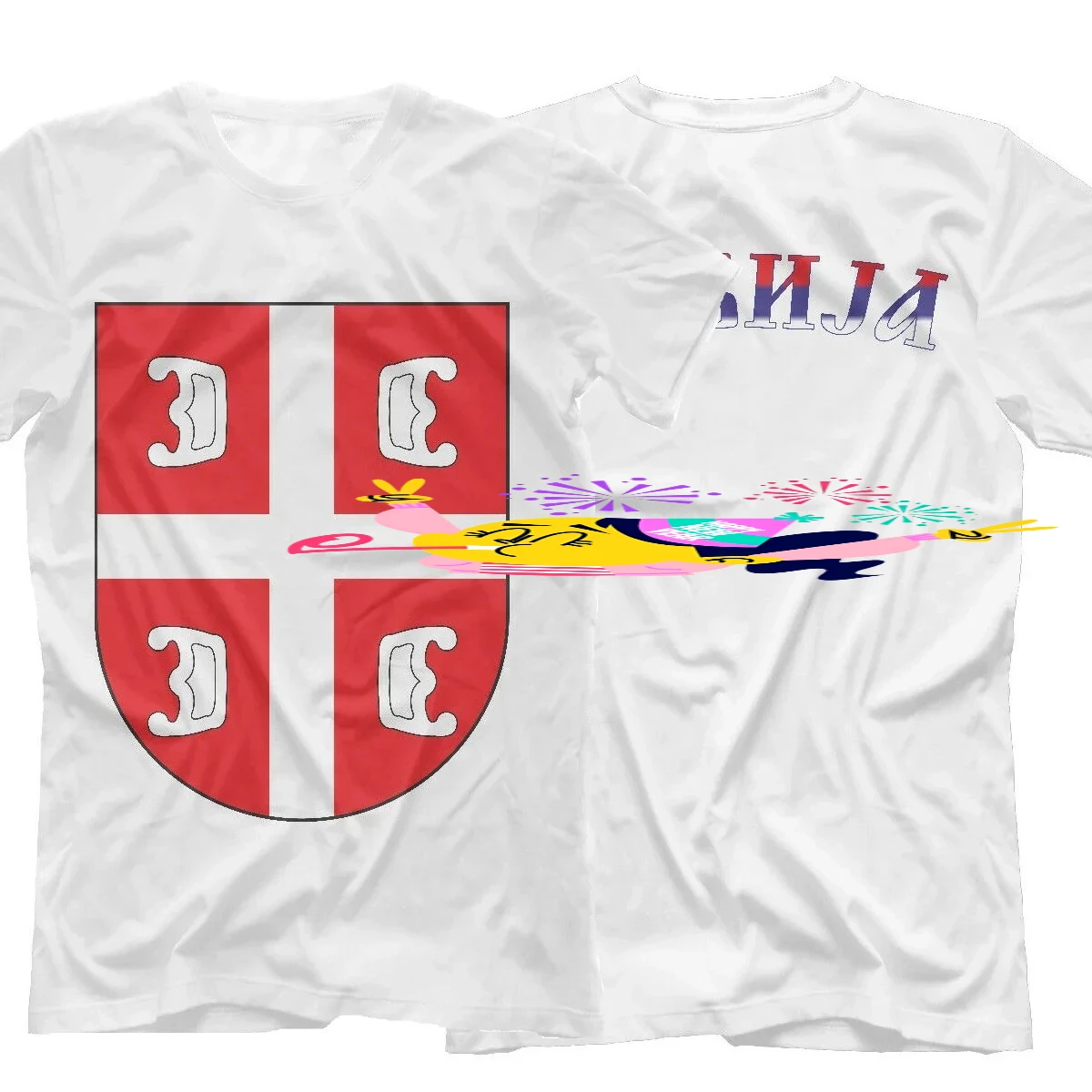 SERG Serbia Belgrade Serbian Shield T-Shirt 100% Cotton O-Neck Summer Short Sleeve Casual Mens T-shirt Size S-3XL