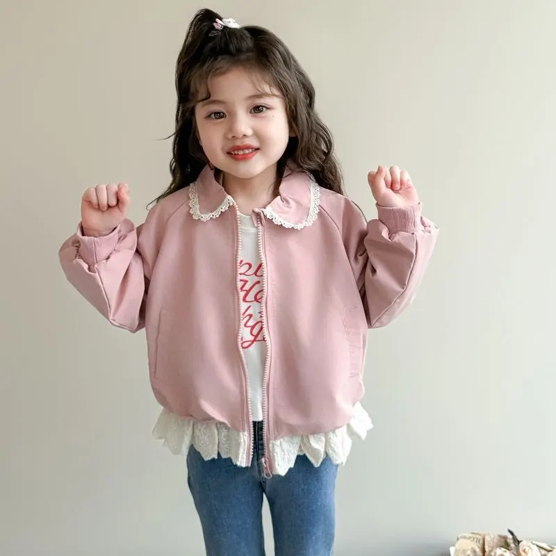Baby Girls' Spring and Autumn Coat Fashion New Style Children's Baby Casual Lace Jacket