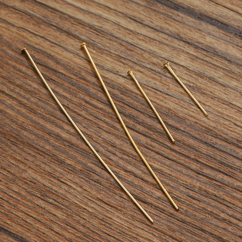 50pcs 15‑50mm PVD Stainless Steel Flat T‑Head Pins for Beads Earrings Necklaces Handmade Connector DIY Jewelry Making Supplies