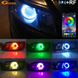 For Volvo S40 544 V50 545 2004 - 2012 BT App RF Remote Control Multi-Color Ultra Bright RGB LED Angel Eyes Kit Halo Rings