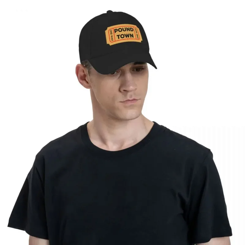 One Way Ticket to Pound Town Baseball Cap black summer hat Rave New In Hat Women's Men's image 4