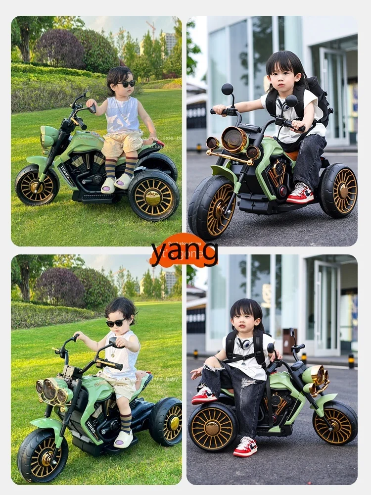 CX Children's Rechargeable Tricycle Baby Boy and Girl Children Can Sit Remote Control Double Drive Toy Car