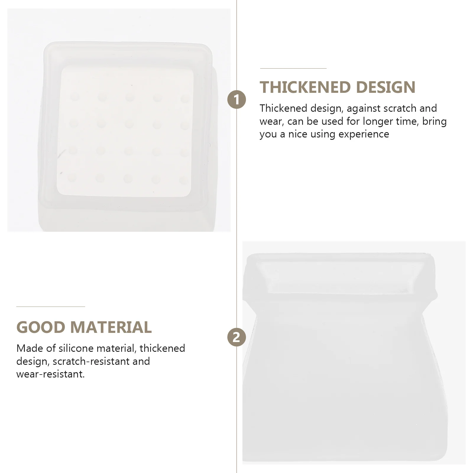 

10pcs Chair Leg Protectors Silicone Pads for Furniture Legs Table Caps Sliders White Square Anti-Scratch Wear Resistant