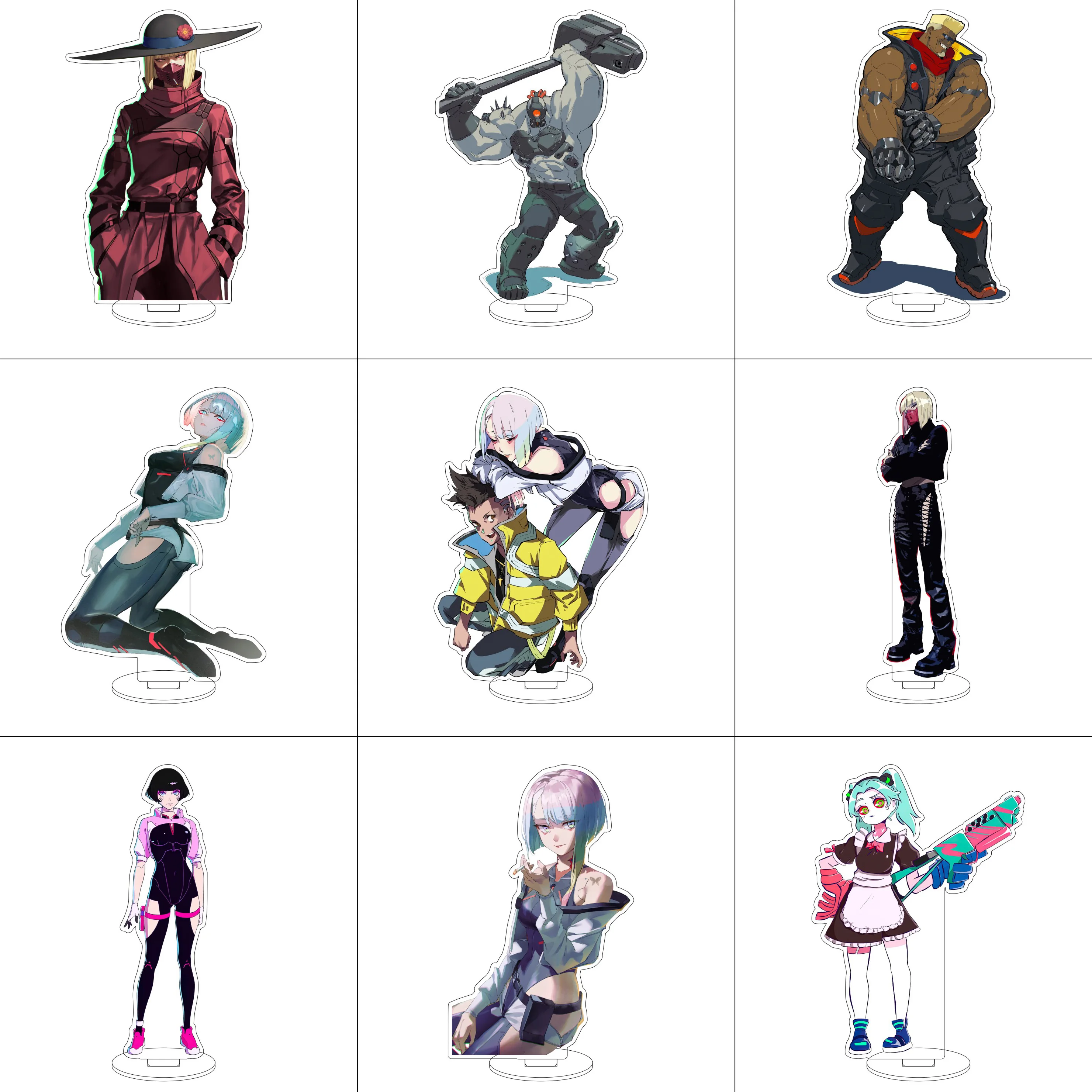 16CM Anime Cyberpunk Cosplay Acrylic Stand Ornaments David Martinez Rebecca Figure Stand Halloween Gifts