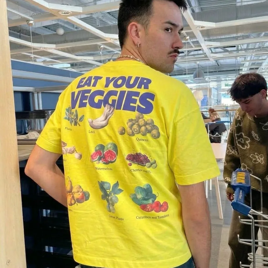 loose-short-sleeve-t-shirt-vegetable-and-fruit-american-retro-style-lazy-half-sleeve-fun-eating-vegetables-by-wang-studio