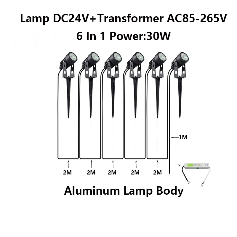 

2-метровое освещение, внешнее освещение для сада, газона с шипами, водонепроницаемое освещение, Прожекторы для садовых дорожек, 110 В, 220 В переменного тока, 24 В постоянного тока, лампы для газона