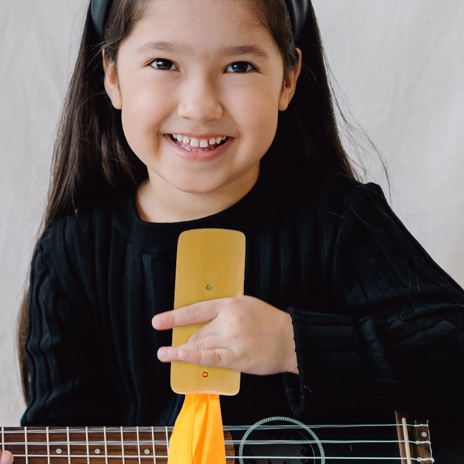 

Yellow Silk for Martial Arts Castanets Percussion Kids Instrument Finger Traditional Chinese Kuaiban Hand