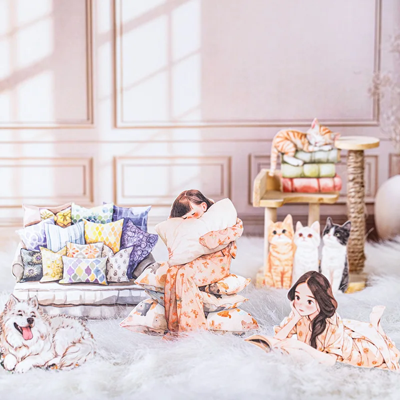 

1 упаковка наклеек, серия «Лежачий плоский план», 100 листов, рукописные цитаты, дизайн пейзажей персонажей, художественный коллаж, украшение для дневника