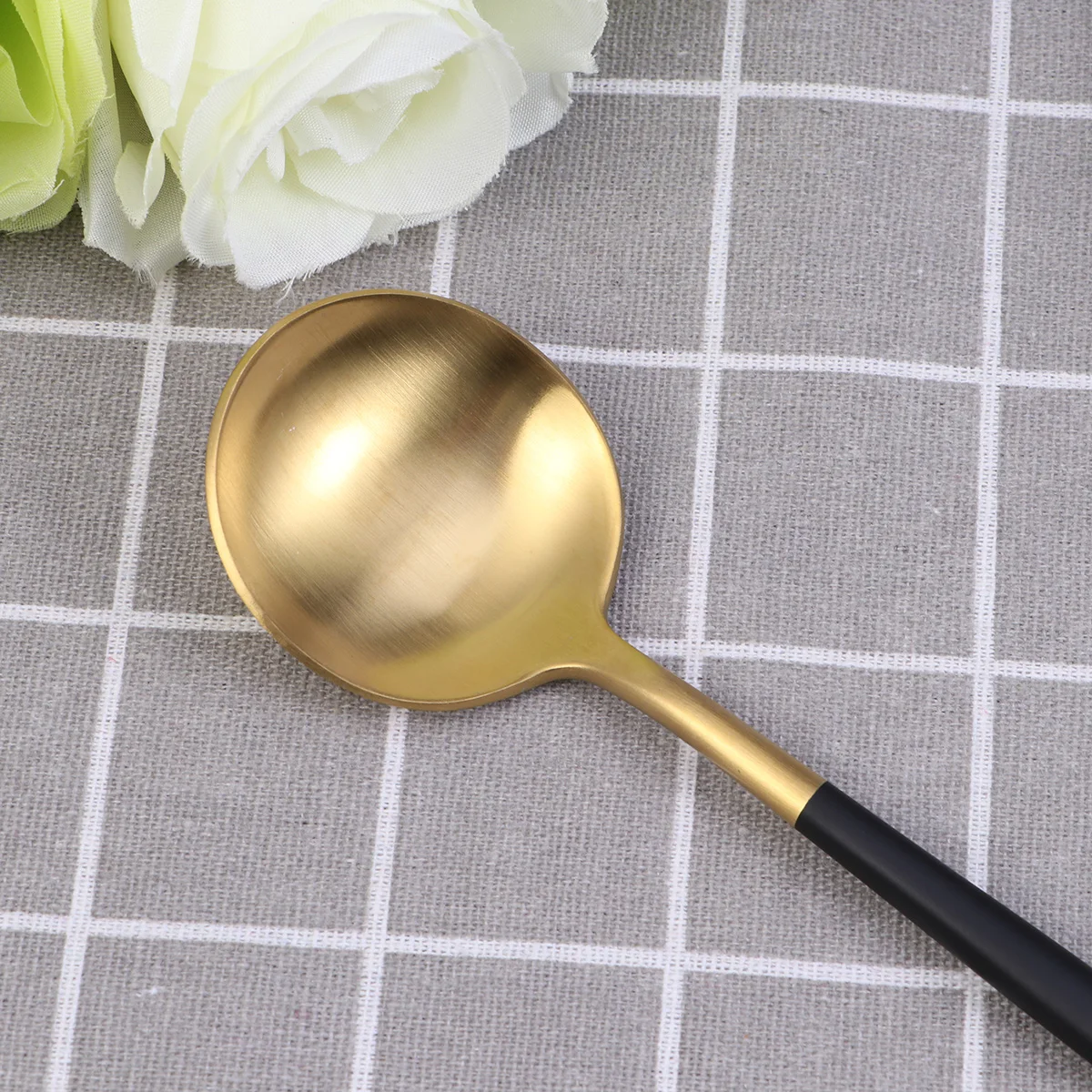 

Stainless Steel Cutlery 304 Golden Hotel West Silverware Rust Resistant Flatware Dinner Spoon For Adults