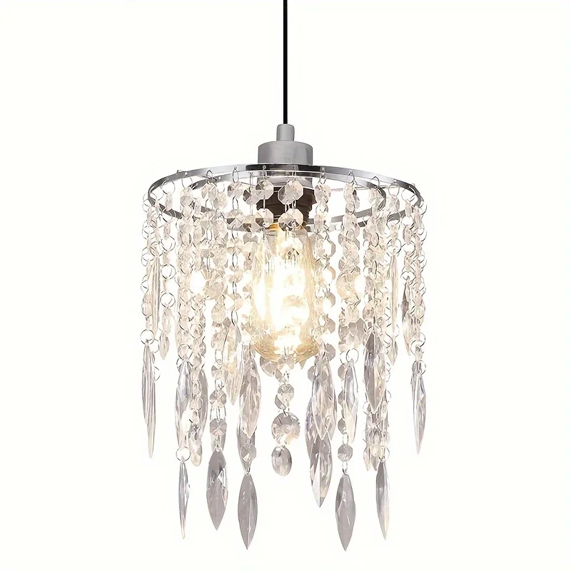 

Crystal chandeliers, modern chrome beaded pendant lights, two-tier beaded pendant lights, ceiling lampshades with gemstone teard