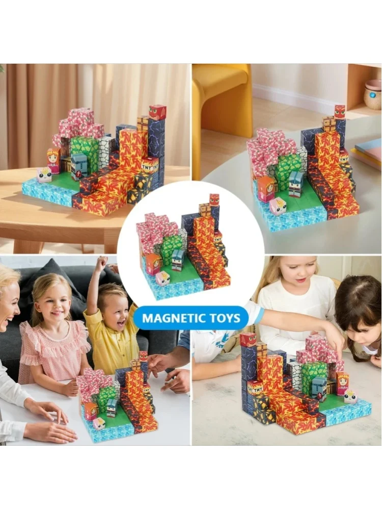 150 szt. Magnetyczne Klocki Konstrukcyjne Zabawki STEM Zestaw Magnetycznych Płytek, Kreatywne Klocki do Zabawy, Prezent na Urodziny Świąteczny Zabawka DIY — 2