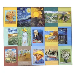 15 Sheets/Set Art Museum Series Postal Card Famous Artists Deocration English Postcards Artwork Greeting Cards Works by Van Gogh