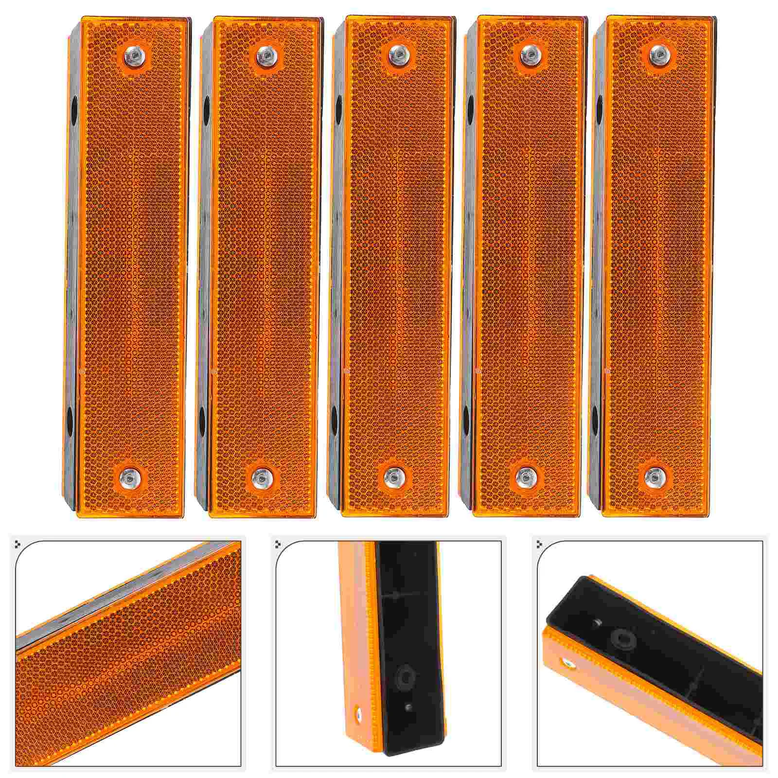 6 PCS Tunnel Wall Reflective Mark High Visibility Road Signs Markers The Rectangle Safety Khaki Outdoor Pavement Marking