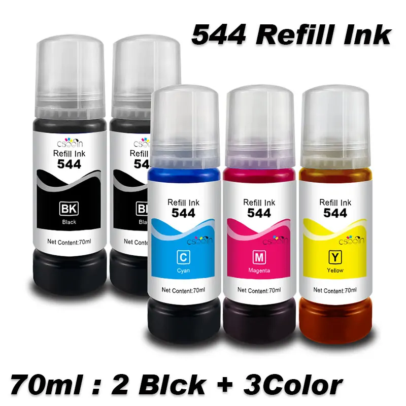 

544 Dye Ink Universal Refill Kit Fit CISS For Epson EcoTank L3150 L3110 L3100 L3210 L3250 L1110 5190 Inkjet Printer