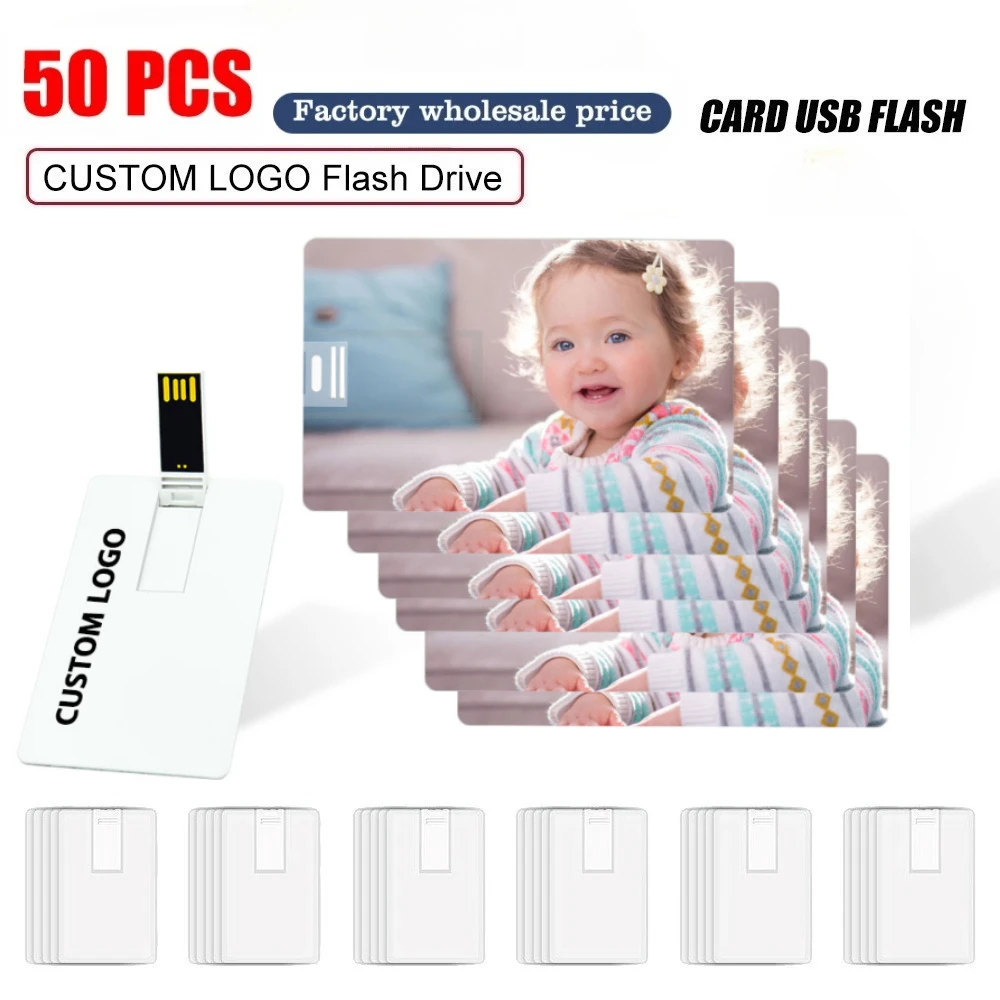 

50pcs/lot Cle USB Flash Drive2.0 Master Card Pen Drive Real Capacity 4GB 8GB 16GB 32GB 64GB Memory Stick Bank Credit Card U Disk