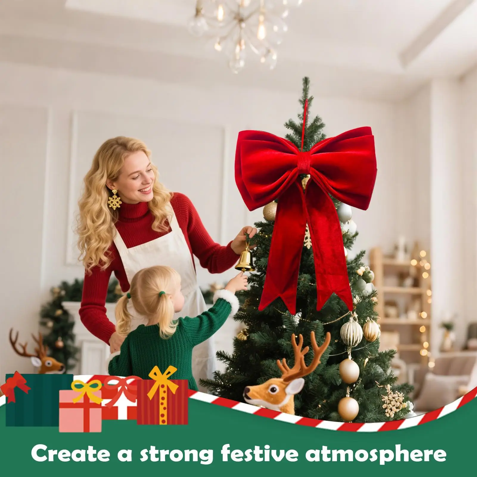 

Бархатные рождественские банты 19x25 дюймов, сезонные украшения, подвесные праздничные украшения для входной двери, офисный венок, лестница, окно