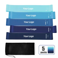 Custom Logo Wholesale Blue Series Mini Resistance Loop Band Set Exercise Fitness Latex Stretch Resistance Bands