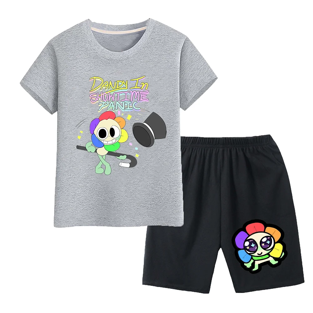 Children's Dandys World Clothing Sets Dandy Cosplay Costume Kids T Shirt Suit Girls Short Sleeve Top Pant Wish Asha 2pcs Outfits