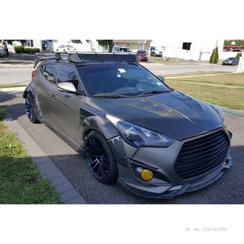 Suitable for Hyundai Veloster carbon fiber modification parts, front and rear wheel arch wide- , EGR version body kit