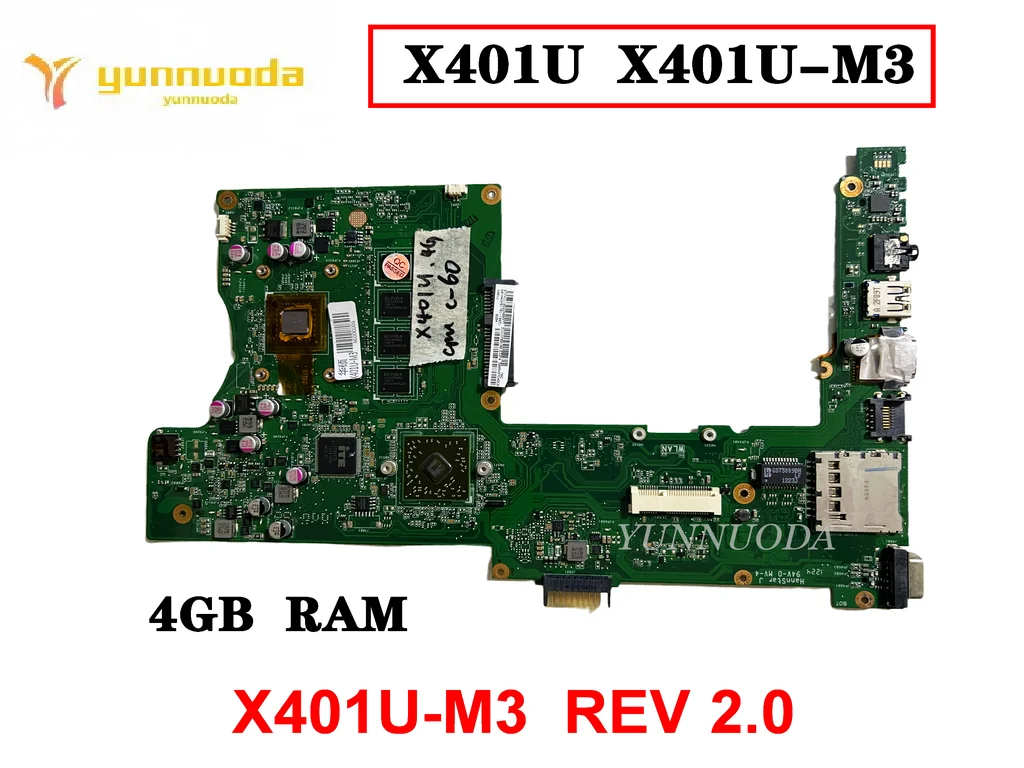 

Original For ASUS X401U X401U-M3 Laptop Motherboard 4GB RAM X401U-M3 REV 2.0 Tested Good Free Shipping