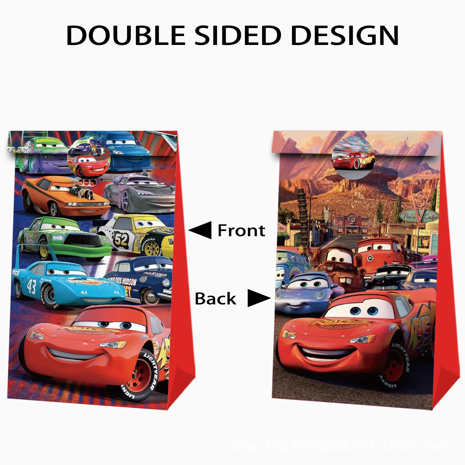 12pcs Cars Gift Bags Anime Children Birthday Party Candy Bag Kraft Paper Packaging Boxes Treat Bag Supplies Gift view 2
