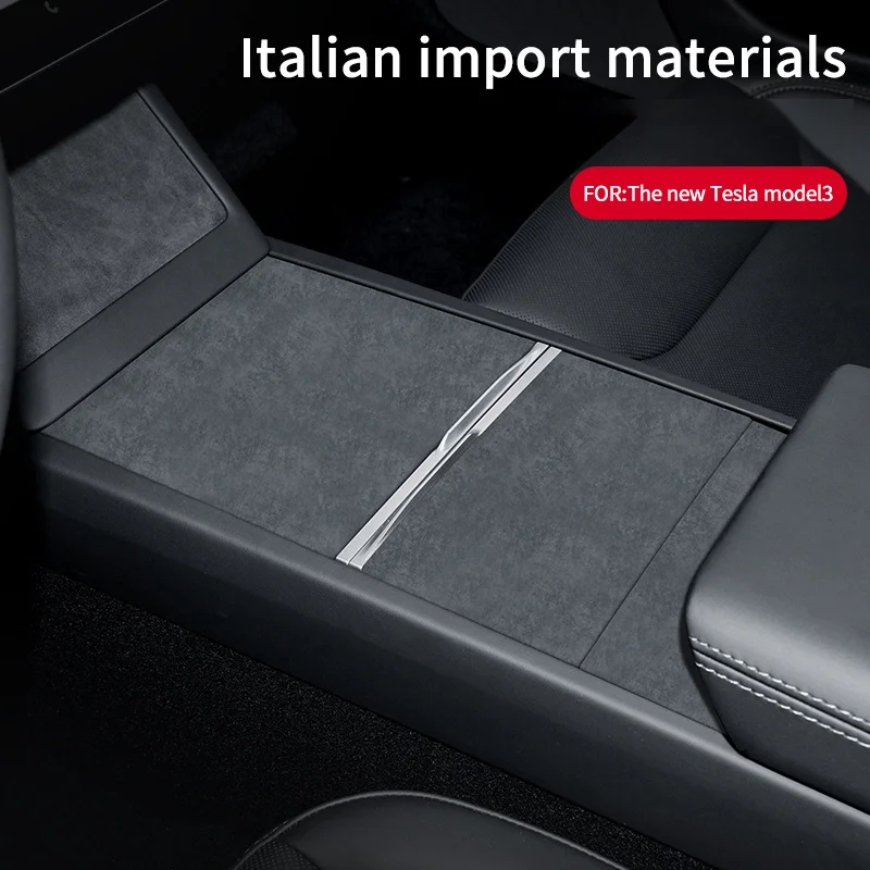 pour-tesla-modele-3-highland-2024-2025-a-lcantara-daim-voiture-controle-central-boite-de-rangement-panneau-revetement-d'habillage-autocollant-accessoires