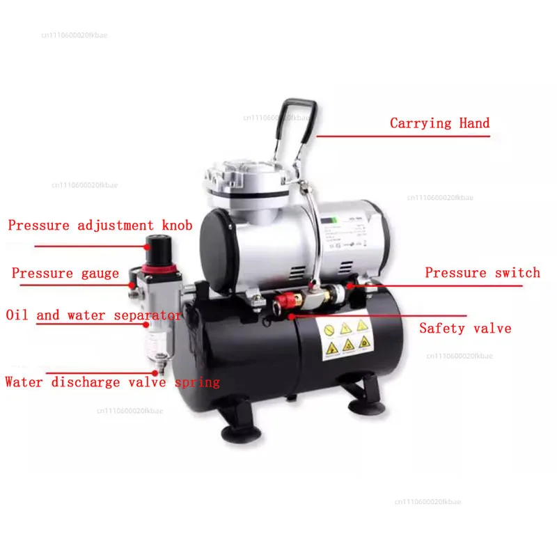 Adjustable home mini small oil-free compression pump with pressure switch safety valve AS-186 air compressor view 5