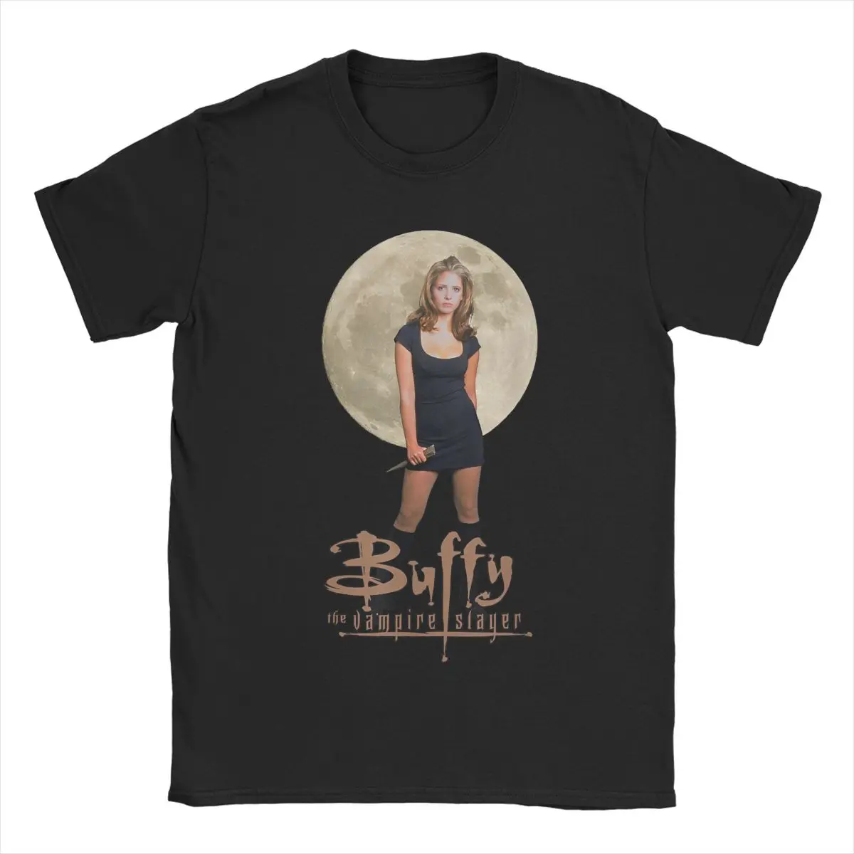 Buffy The Vampires Slayer T-Shirt Men TV Show Vintage Cotton Tees Round Neck Short Sleeve T Shirts Birthday Gift Clothes