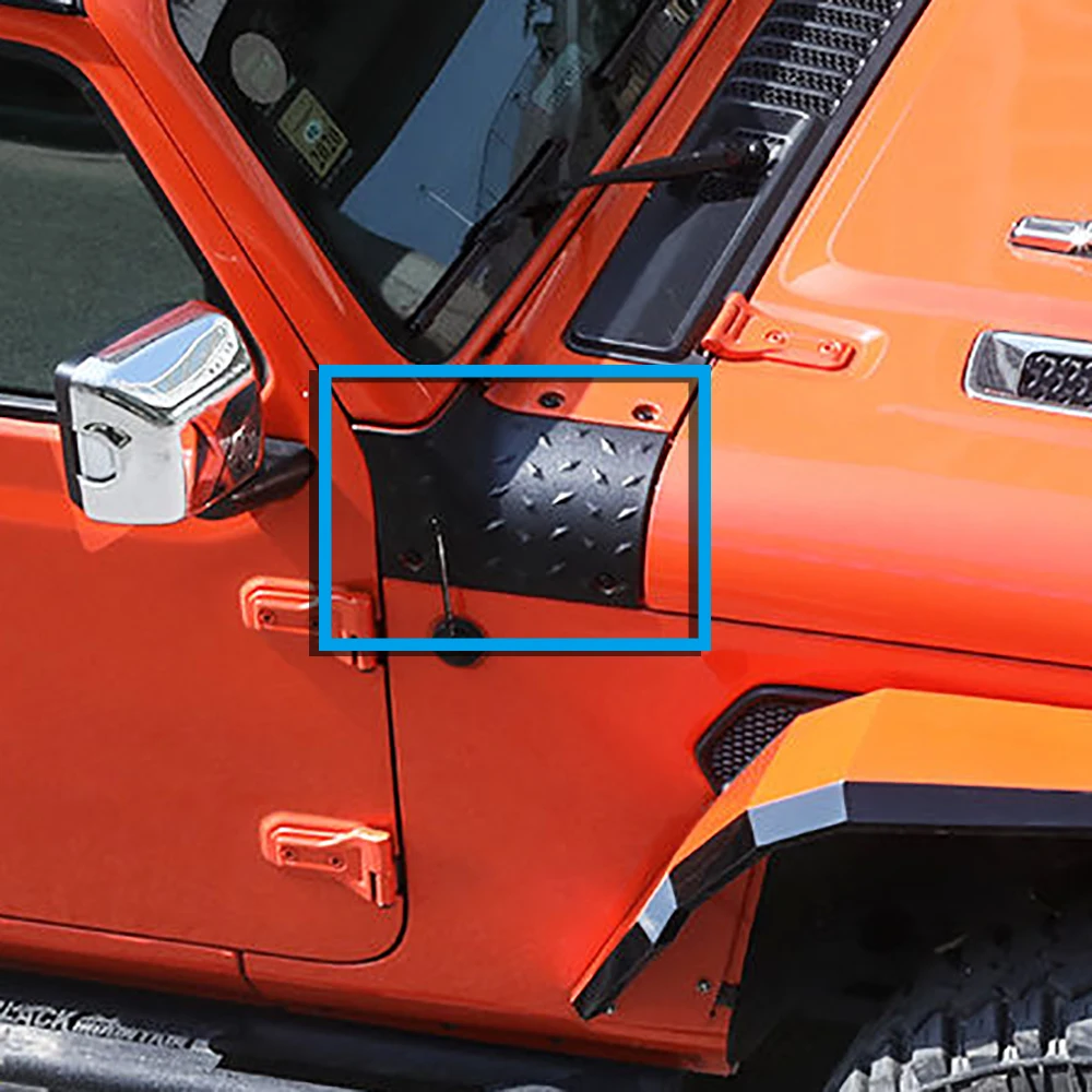Lantsun JL1056 Front Engine Hood Angle Wrap Cowl Body Armor ABS Wrap Corner for Jeep for Wrangler JL2018+,1-Pair