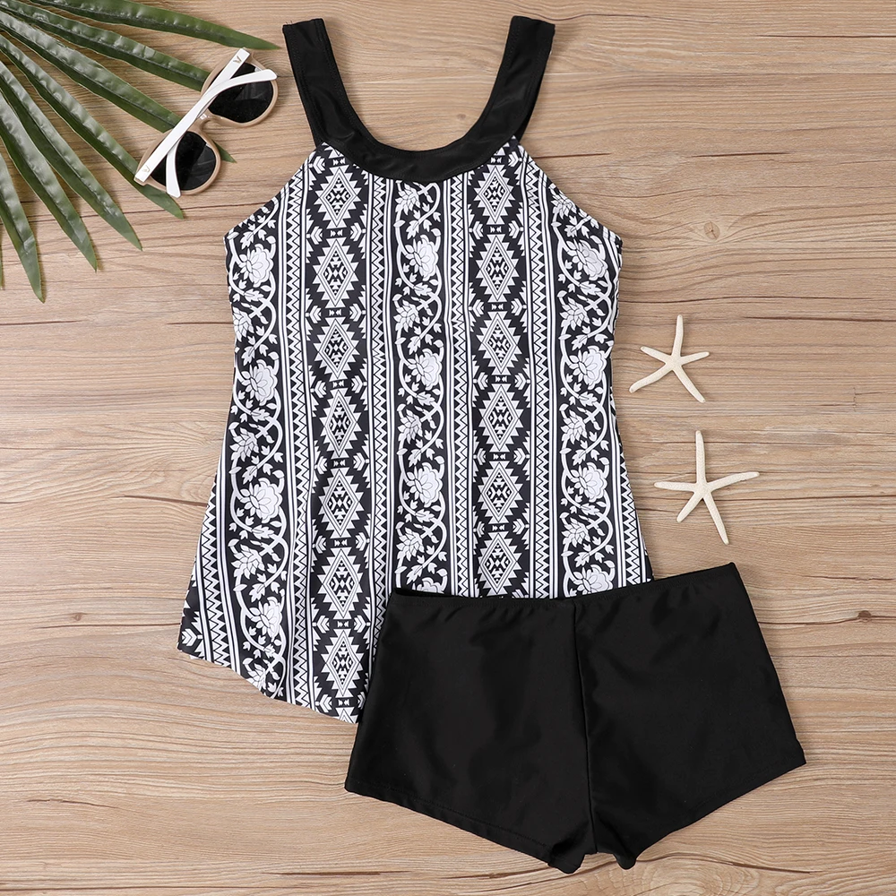 Damen Sexy Bikini Set Beachwear Fashion Print Bademode Sommer Tankini Single Bademode Zweiteiler S-6XL