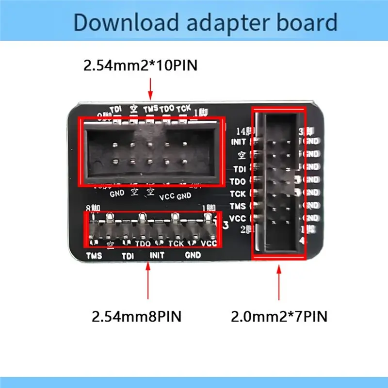 A29F-For Xilinx تنزيل لوح مهايئ 10P 2.54 مللي متر إلى 2.0 مللي متر 14P صف واحد 8P LCD مهايئ لشاشة