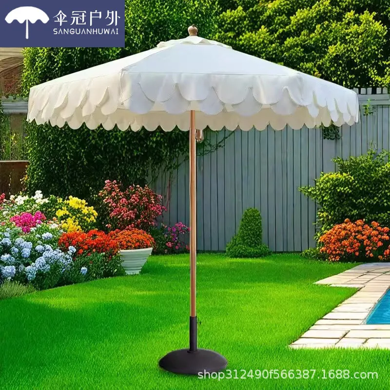 

Cheap Cetre Pole Umbrellas Made in China Umbrella Outdoor Black and White Patio Scalloped Outdoor Umbrella for Garden