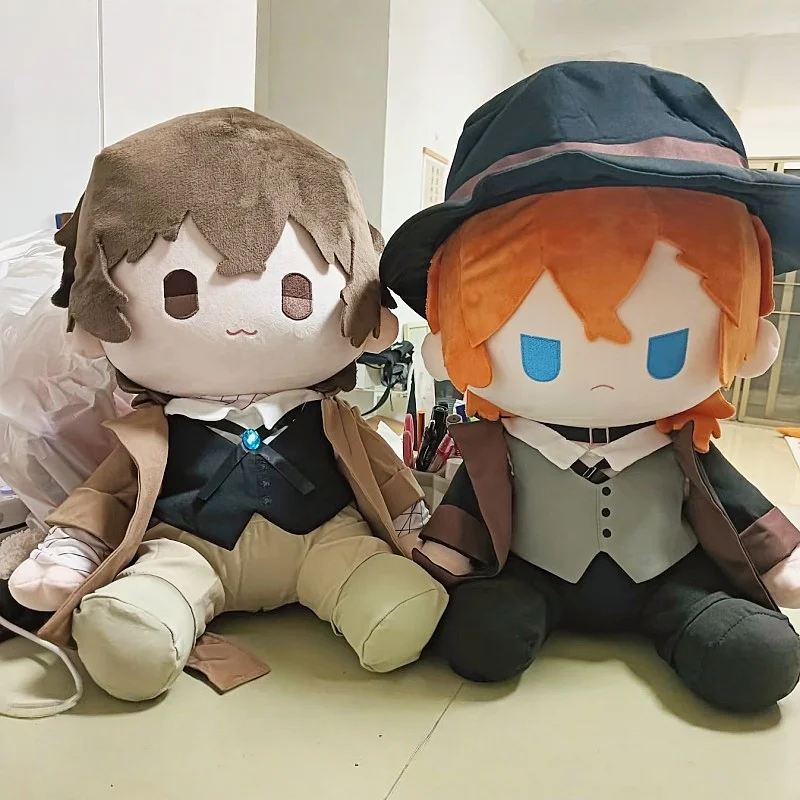 Anime Dogs Dazai Osamu Nakahara Chuuya Plush Doll Hugging Stuffed Toy Dress Up Plushie Cute Puppet Figure Gift 40cm Large Size